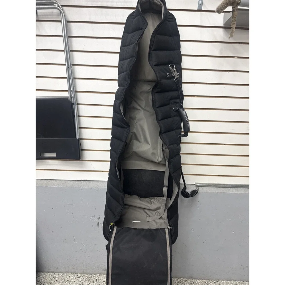 Samsonite Golf Premium Quilted Heavy Padded Rolling Golf Bag Travel Black NICE!